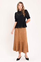 POLKA VEIL ROMANCE WOVEN TOP - Flying Tomato - Flyclothing LLC