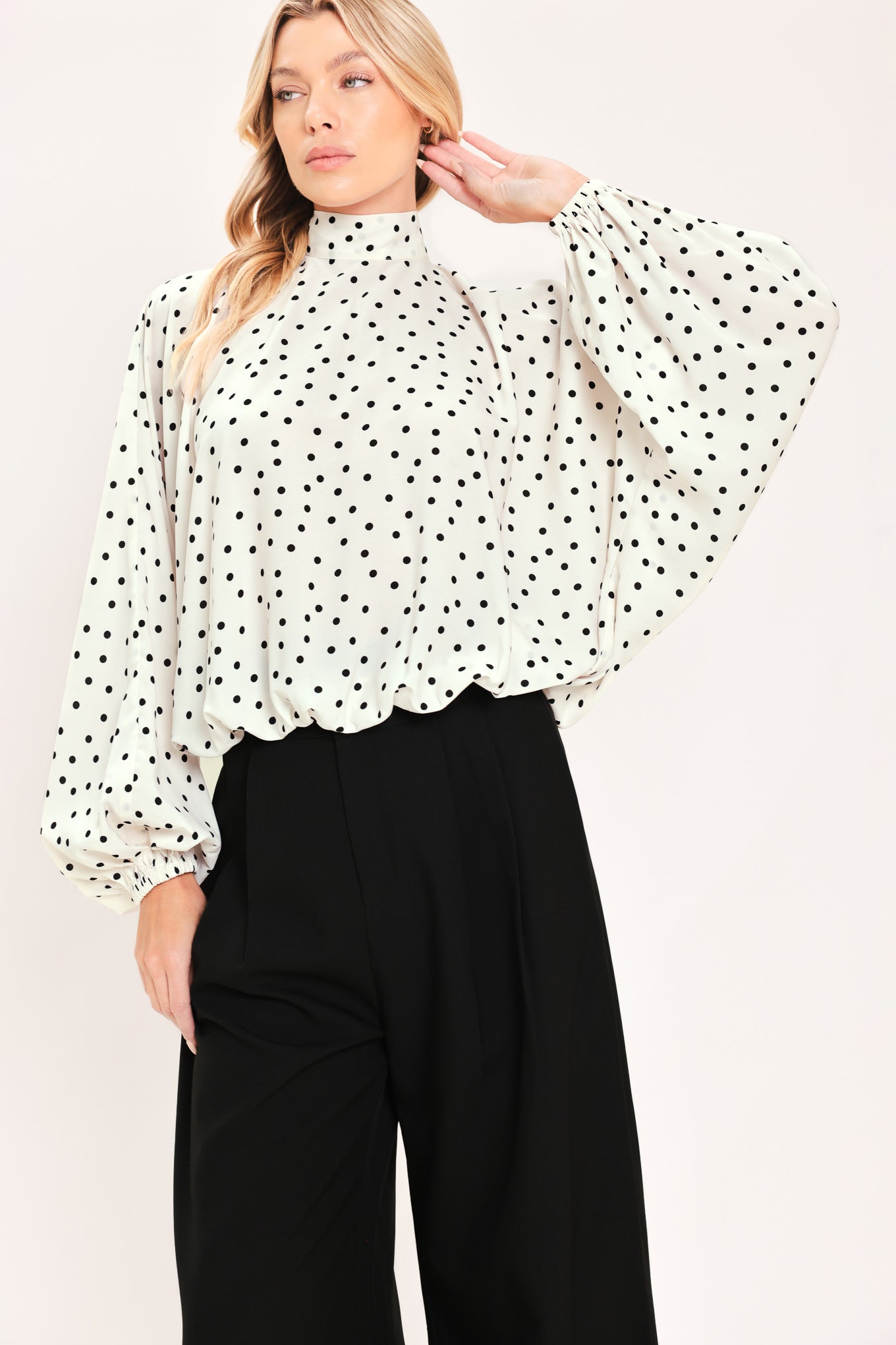 PEARL SPECKLE CHIC WOVEN TOP