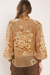 MOONLIT GARDEN BOW TIE BLOUSE