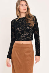 NOIR LACE MOONRISE WOVEN LACE CROP TOP - Flying Tomato - Flyclothing LLC