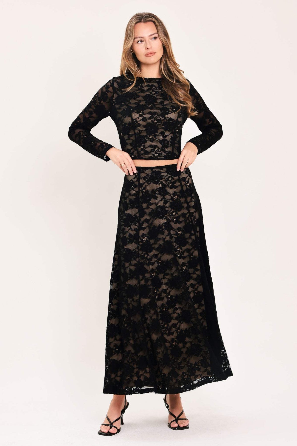 NOIR LACE MOONRISE WOVEN LACE CROP TOP - Flying Tomato - Flyclothing LLC