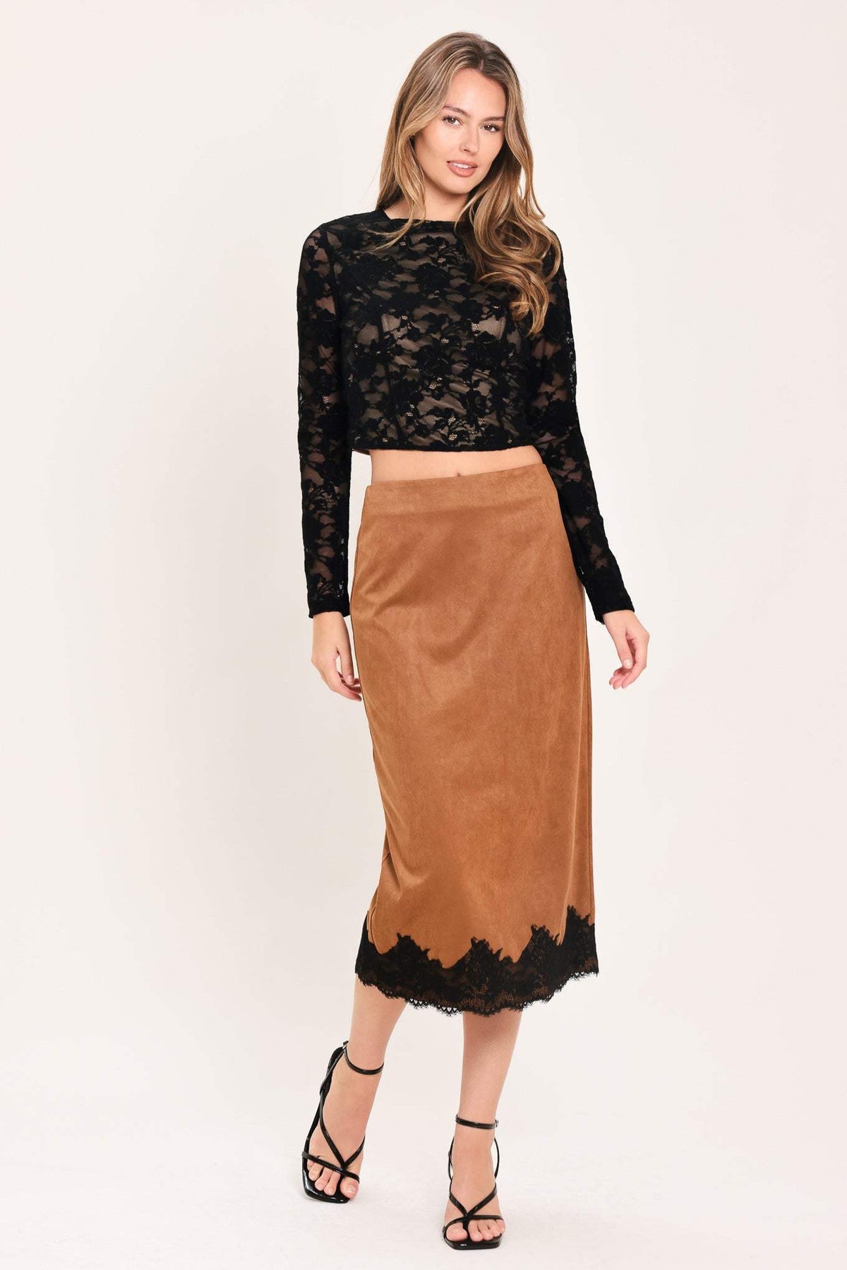 NOIR LACE MOONRISE WOVEN LACE CROP TOP - Flying Tomato - Flyclothing LLC