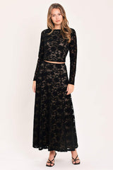 NOIR LACE MOONRISE WOVEN LACE CROP TOP - Flying Tomato - Flyclothing LLC