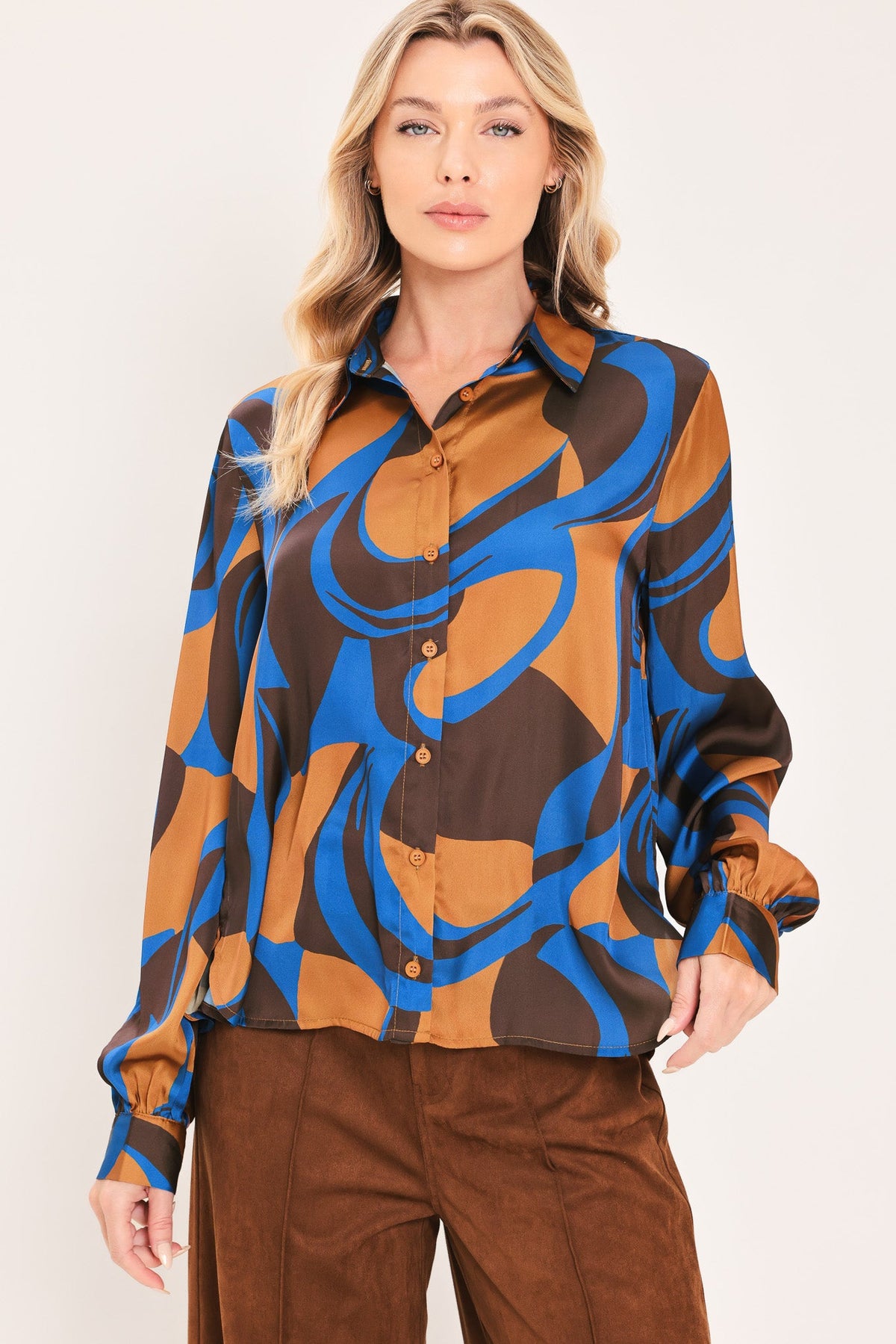 SIENNA WAVE STATEMENT WOVEN TOP - Flying Tomato - Flyclothing LLC