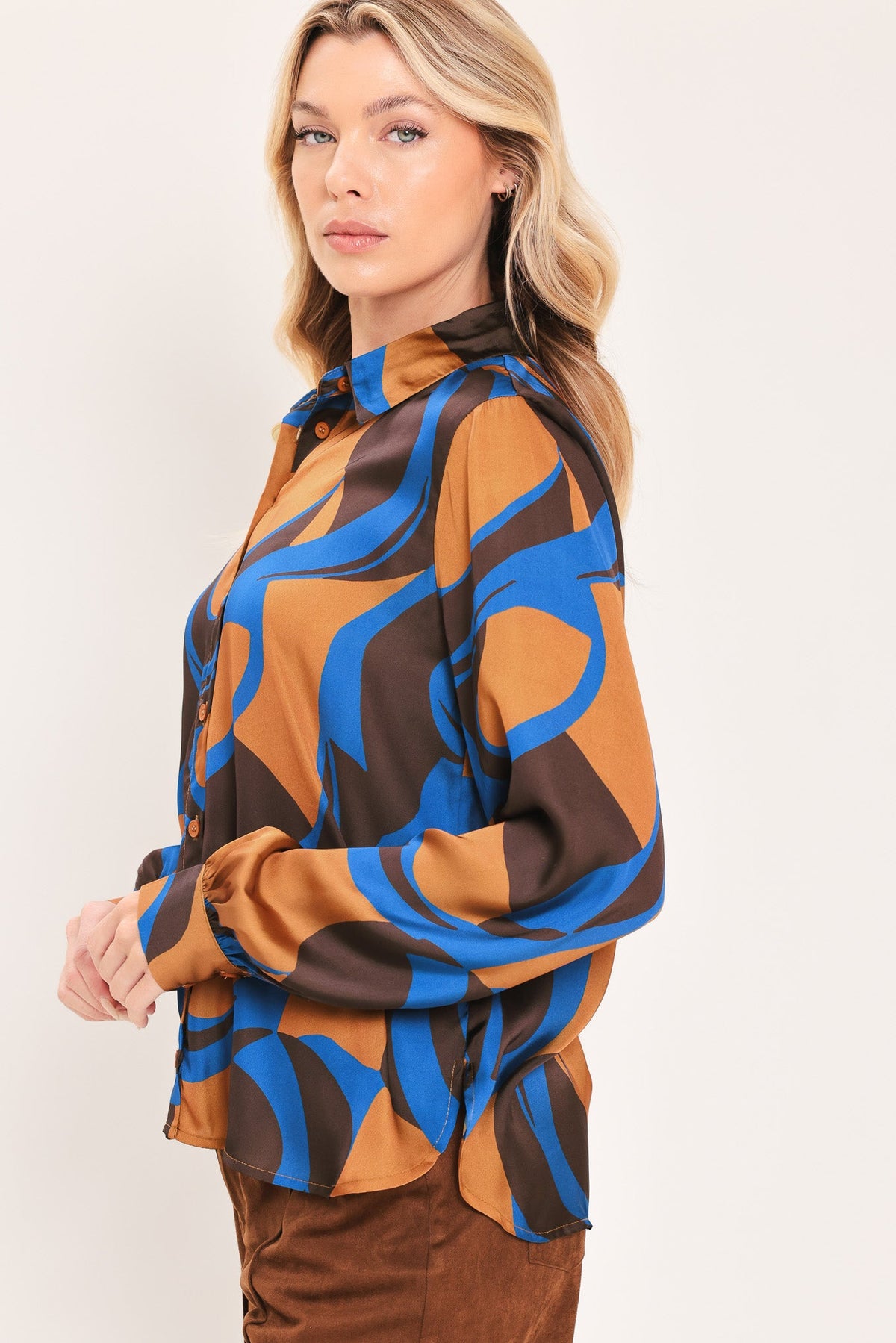 SIENNA WAVE STATEMENT WOVEN TOP - Flying Tomato - Flyclothing LLC