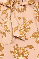 MAUVE MOMENT MAUVE PRINTED TIE-FRONT BLOUSE