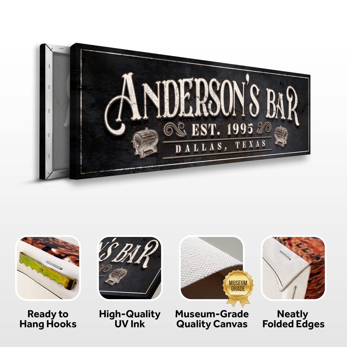 Personalized Bar Sign II - Tailored Canvases - Flyclothing LLC