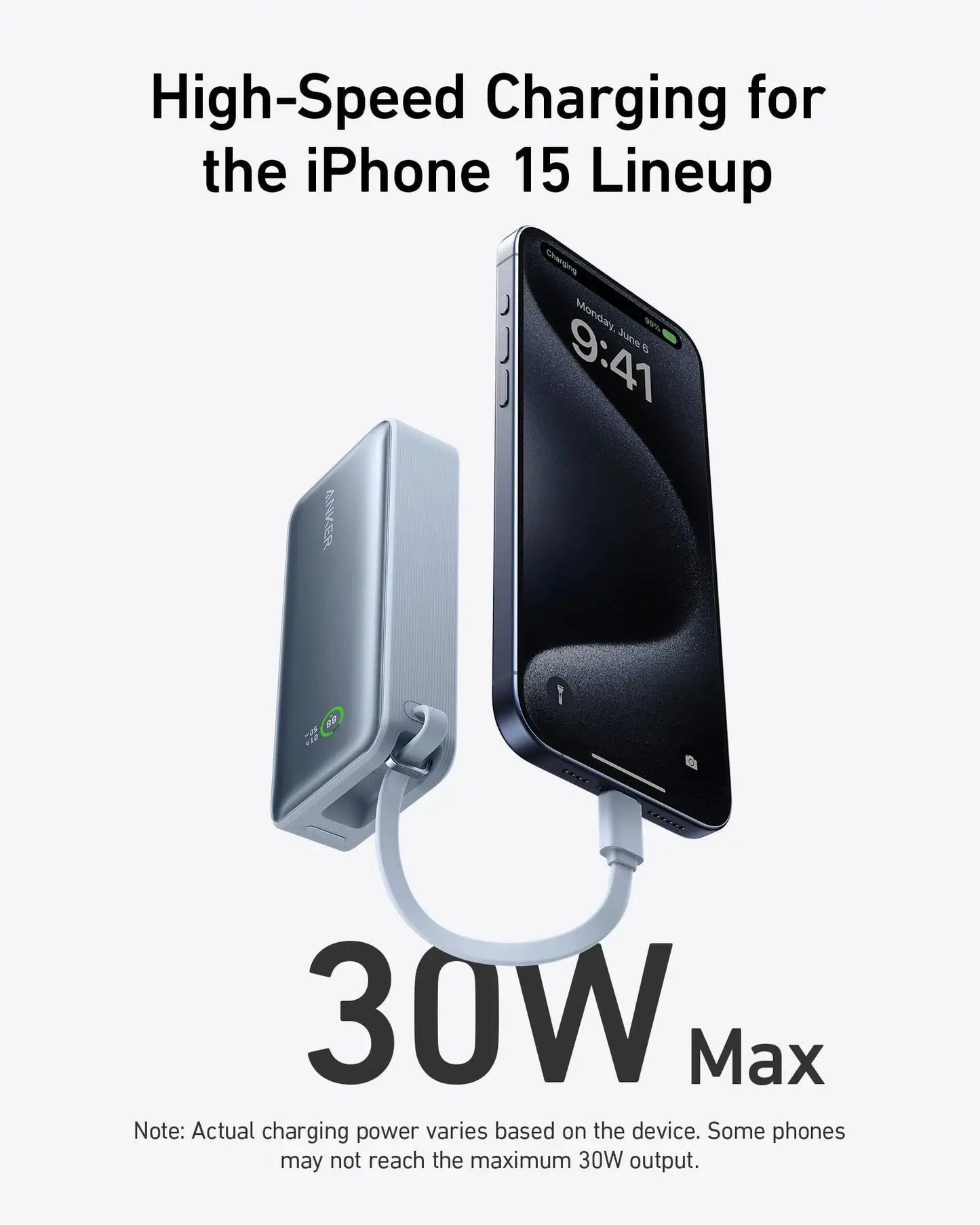 Anker Nano Power Bank (30W, Built-In USB-C Cable) - Anker - Flyclothing LLC