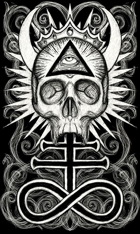 Black Market Art Company Illuminati Skull Print