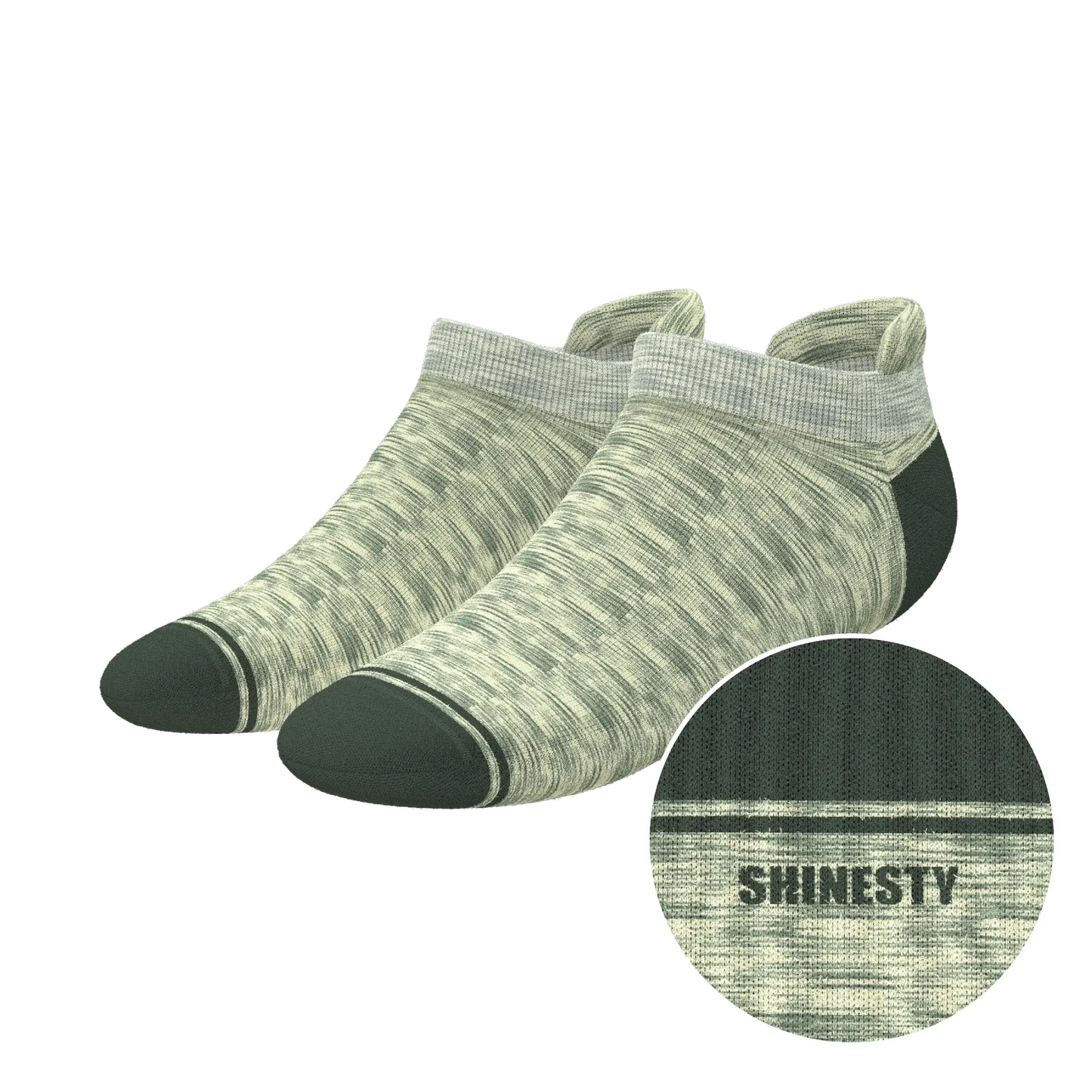 The Illusion | Green Pattern Heel Hammock™ Ankle Socks - Shinesty - Flyclothing LLC