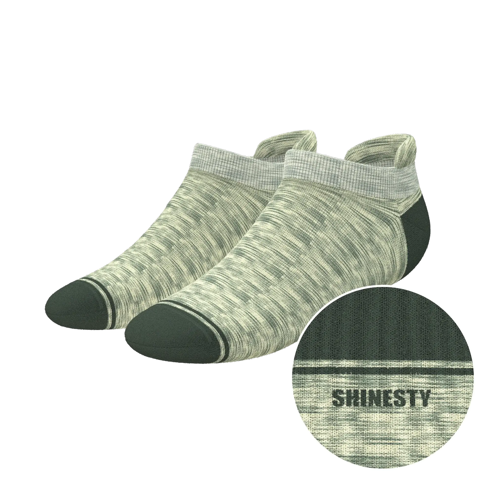 The Illusion | Green Pattern Heel Hammock™ Ankle Socks - Shinesty - Flyclothing LLC