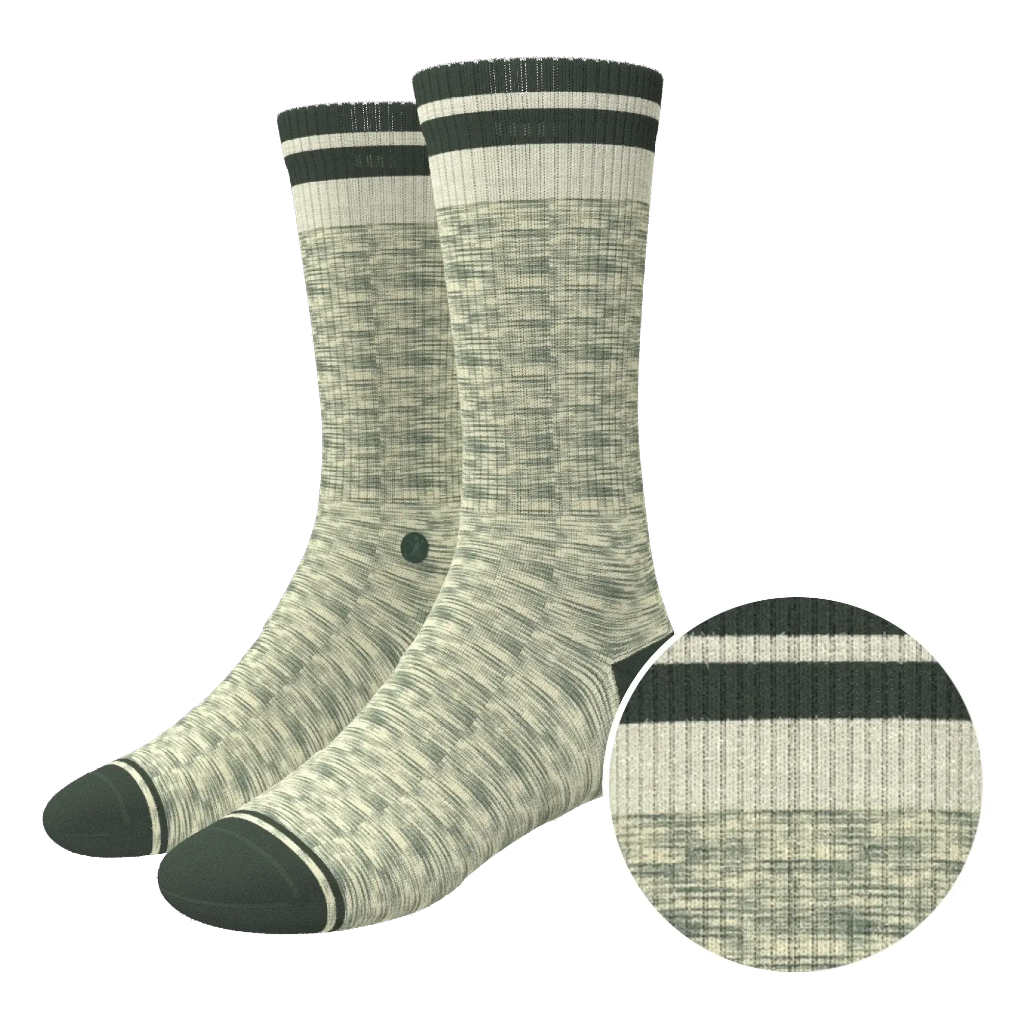 The Illusion | Green Pattern Heel Hammock™ Crew Socks - Shinesty - Flyclothing LLC
