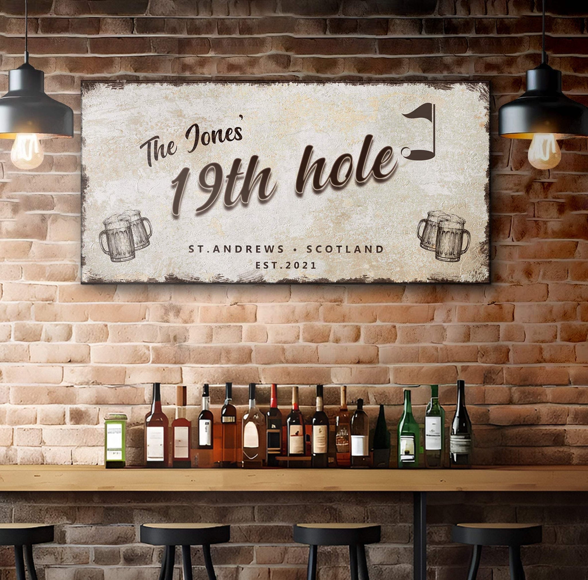 19th Hole Golf Personalized Sign III - Tailored Canvases - Flyclothing LLC