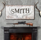 Rustic Family Antler Sign - Tailored Canvases - Flyclothing LLC