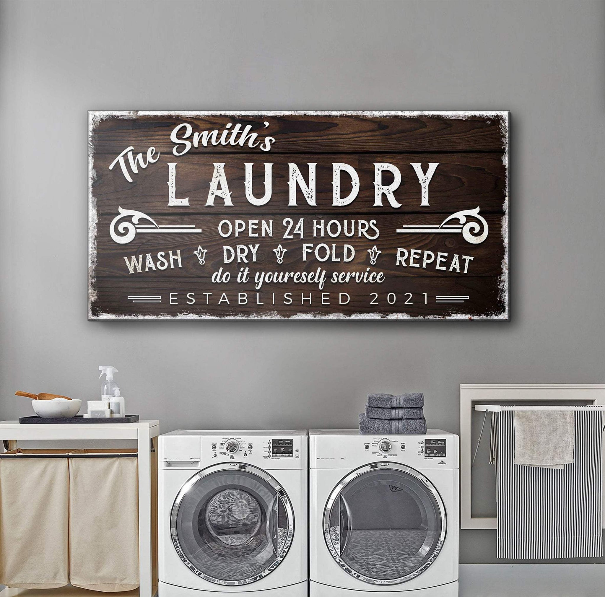 Personalized Laundry Room Sign III - Tailored Canvases - Flyclothing LLC