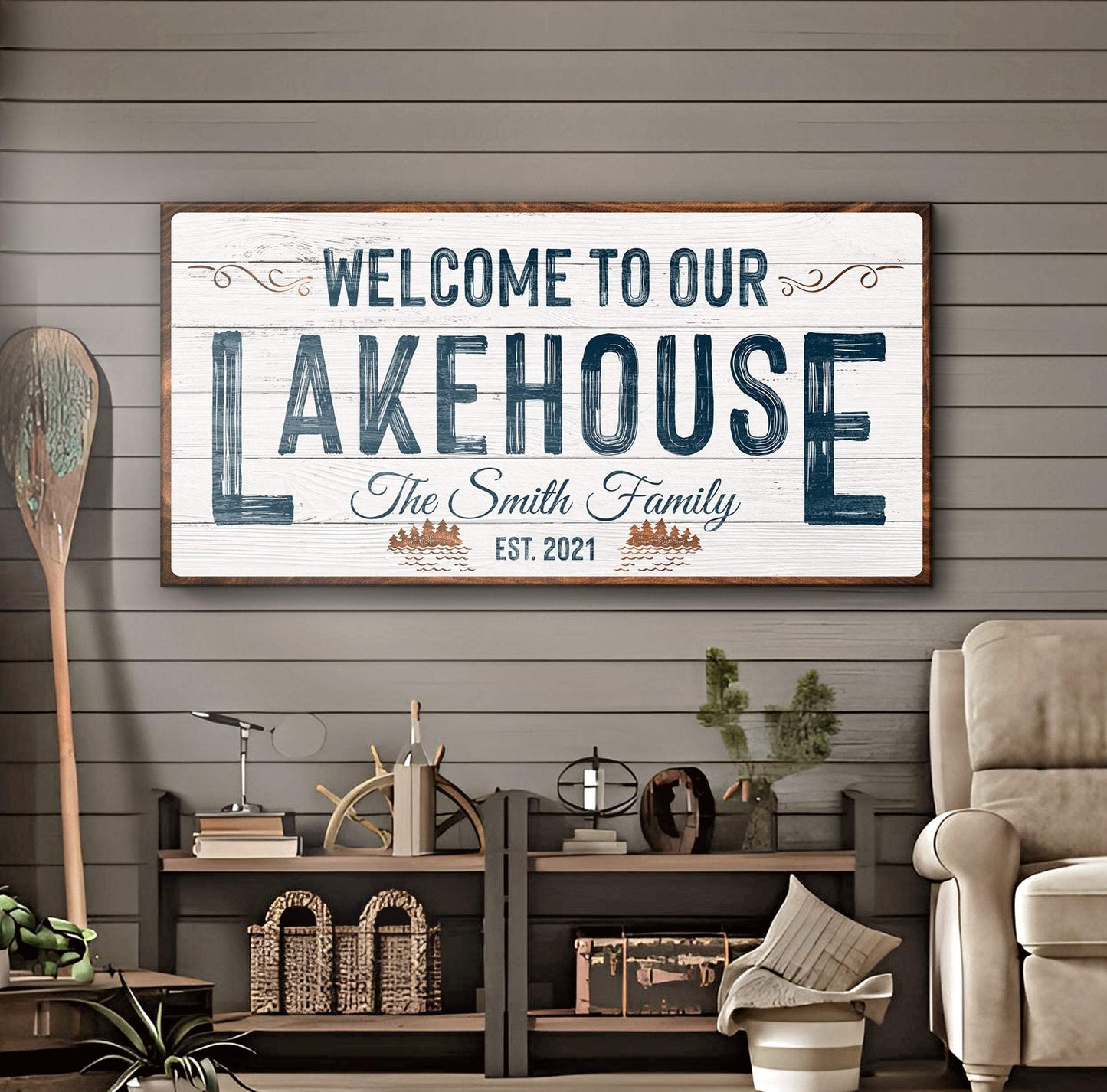 Welcome To Our Lakehouse Sign - Tailored Canvases - Flyclothing LLC