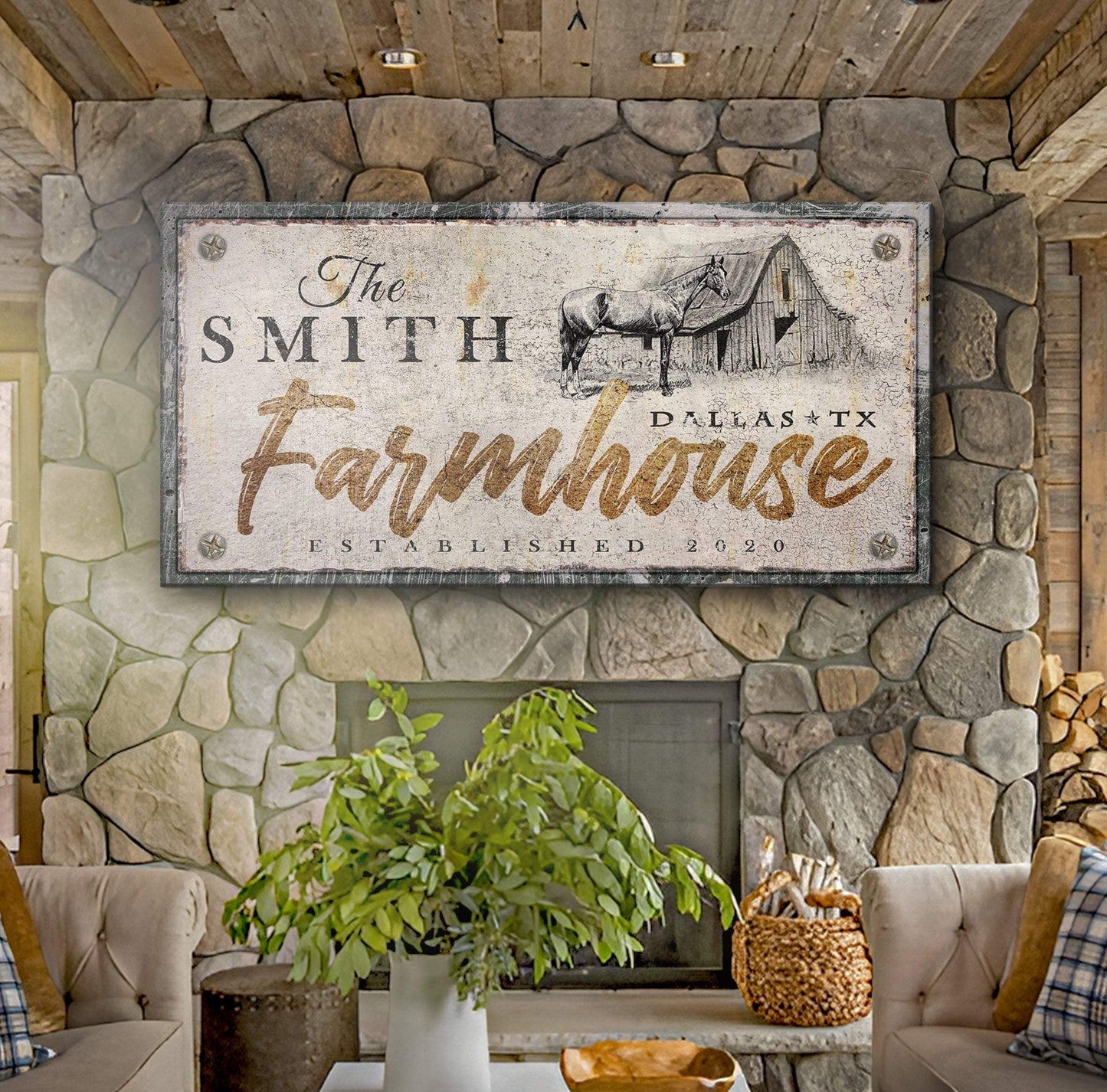 Rustic Horse Farmhouse Sign III - Tailored Canvases - Flyclothing LLC