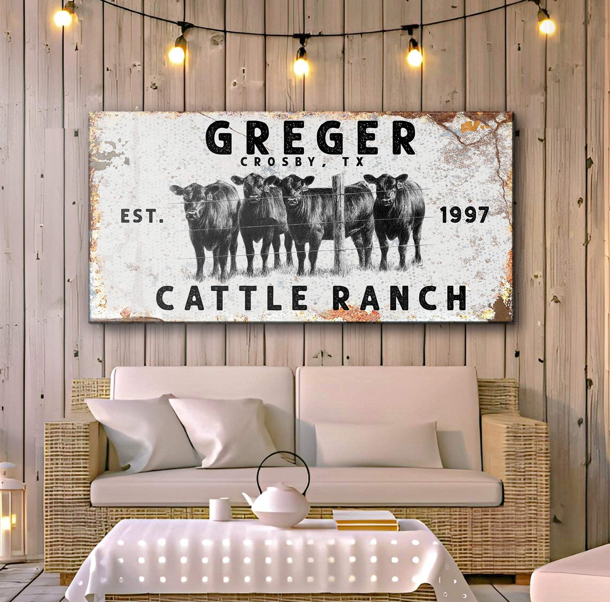 Cattle Ranch Rustic Sign - Tailored Canvases - Flyclothing LLC