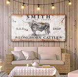 Longhorn Rustic Cattle Sign III - Tailored Canvases - Flyclothing LLC