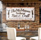Backyard Bar & Grill Sign IV - Tailored Canvases - Flyclothing LLC