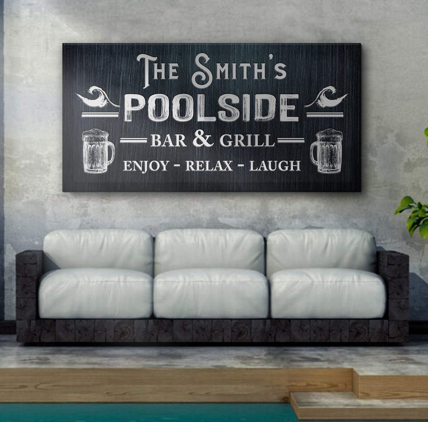 Personalized Poolside Bar And Grill Sign II - Tailored Canvases - Flyclothing LLC
