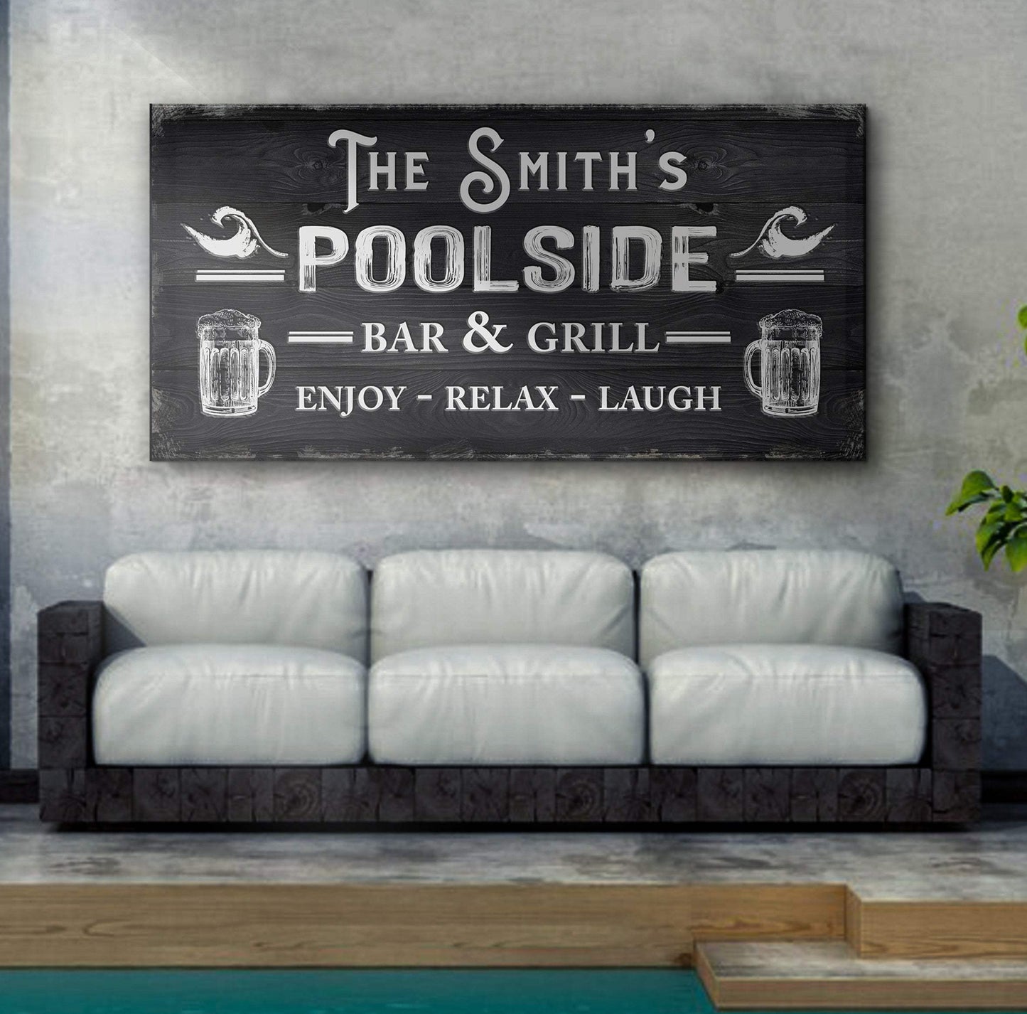 Personalized Poolside Bar And Grill Sign III - Tailored Canvases - Flyclothing LLC