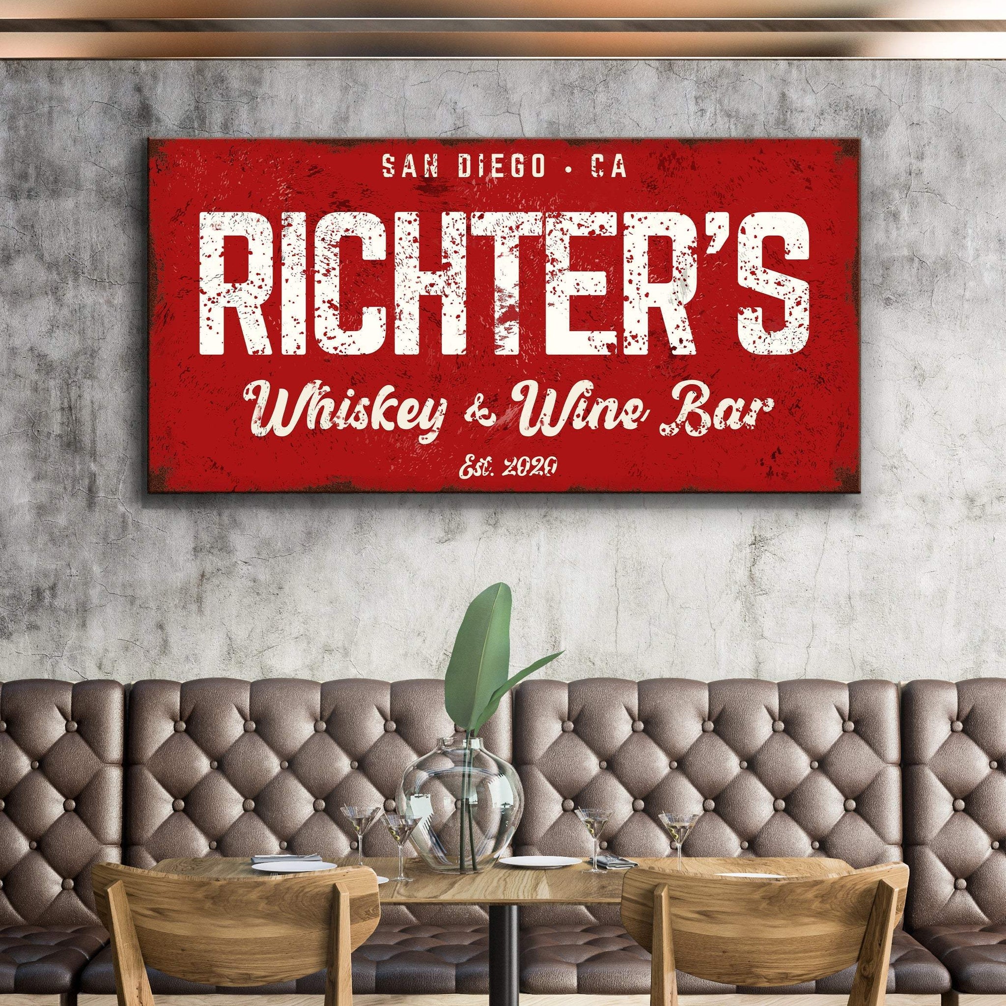 Whiskey And Wine Bar Sign III - Tailored Canvases - Flyclothing LLC