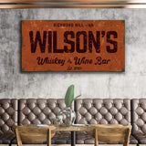 Whiskey And Wine Bar Sign II - Tailored Canvases - Flyclothing LLC