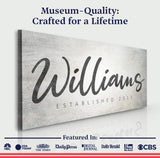 Family Name Sign IV - Tailored Canvases - Flyclothing LLC