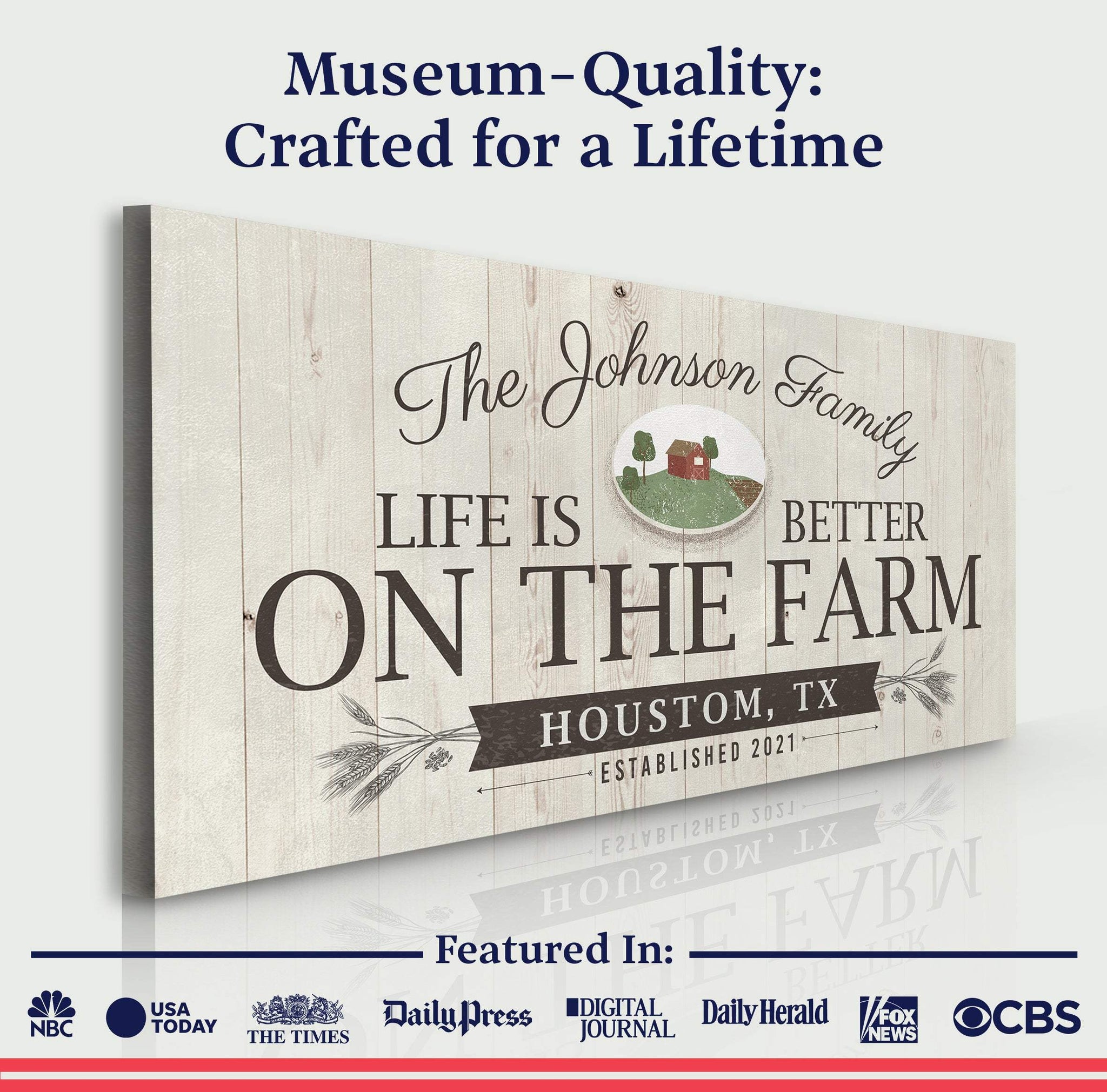 Life Is Better On The Farm Sign - Tailored Canvases - Flyclothing LLC