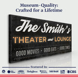 Family Theater and Lounge Sign III - Tailored Canvases - Flyclothing LLC