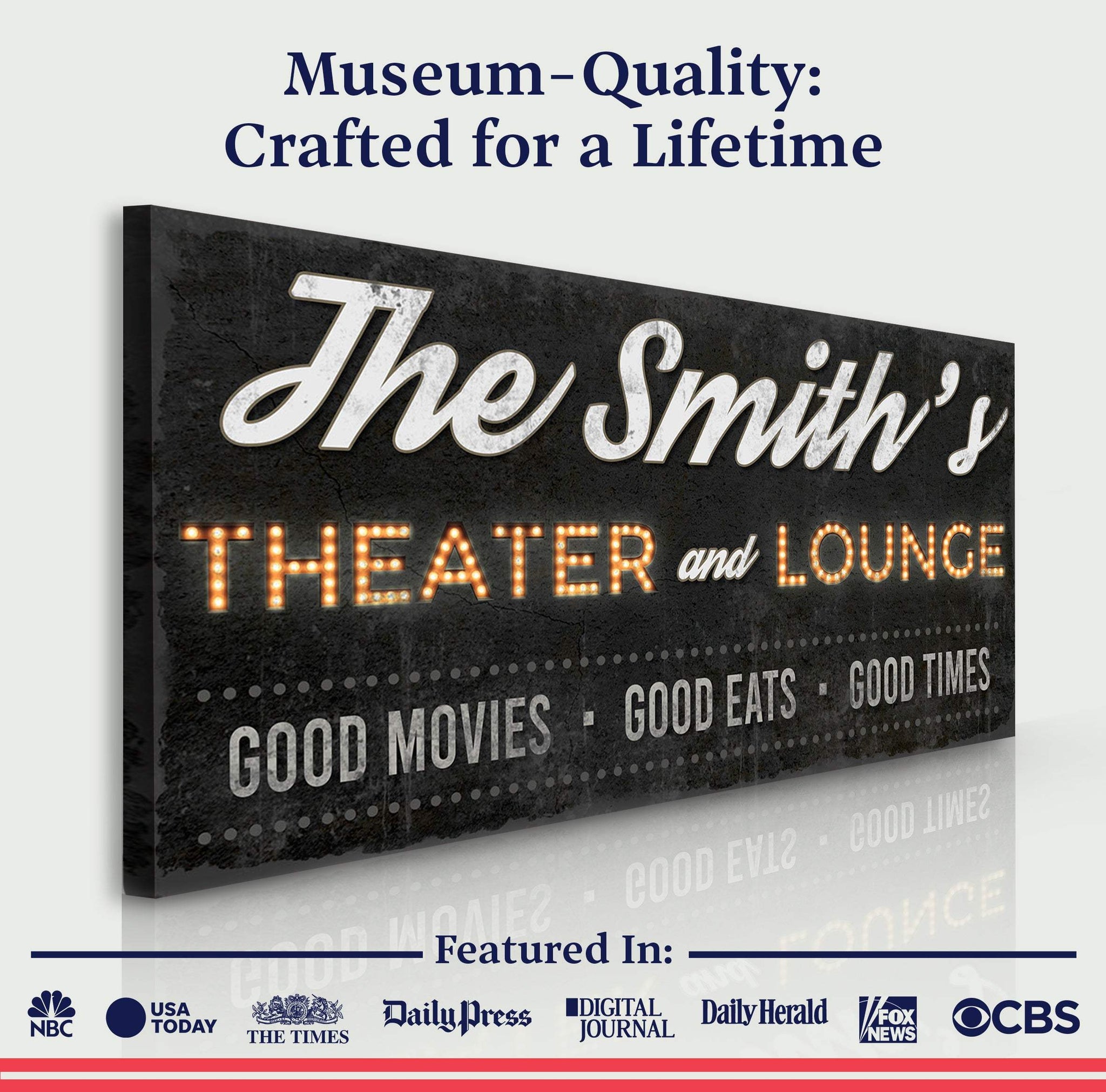 Family Theater and Lounge Sign III - Tailored Canvases - Flyclothing LLC