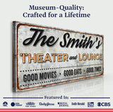 Family Theater and Lounge IV Sign - Tailored Canvases - Flyclothing LLC
