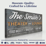 Family Theater and Lounge Sign V - Tailored Canvases - Flyclothing LLC
