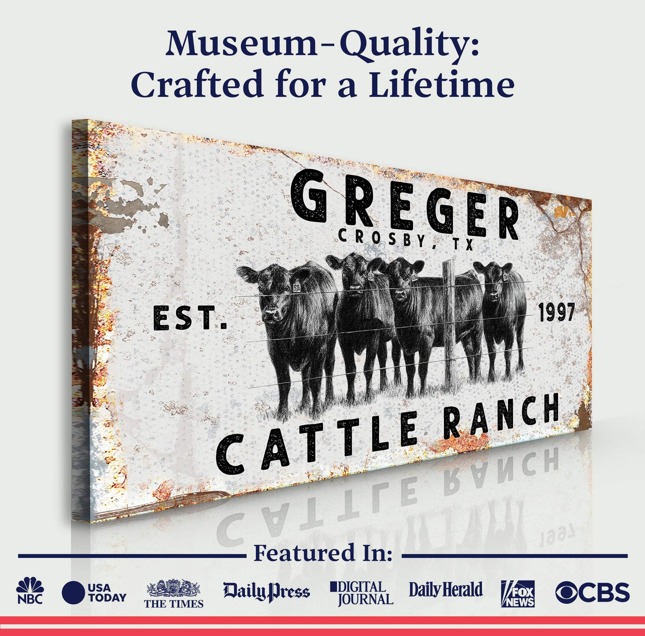 Cattle Ranch Rustic Sign - Tailored Canvases - Flyclothing LLC