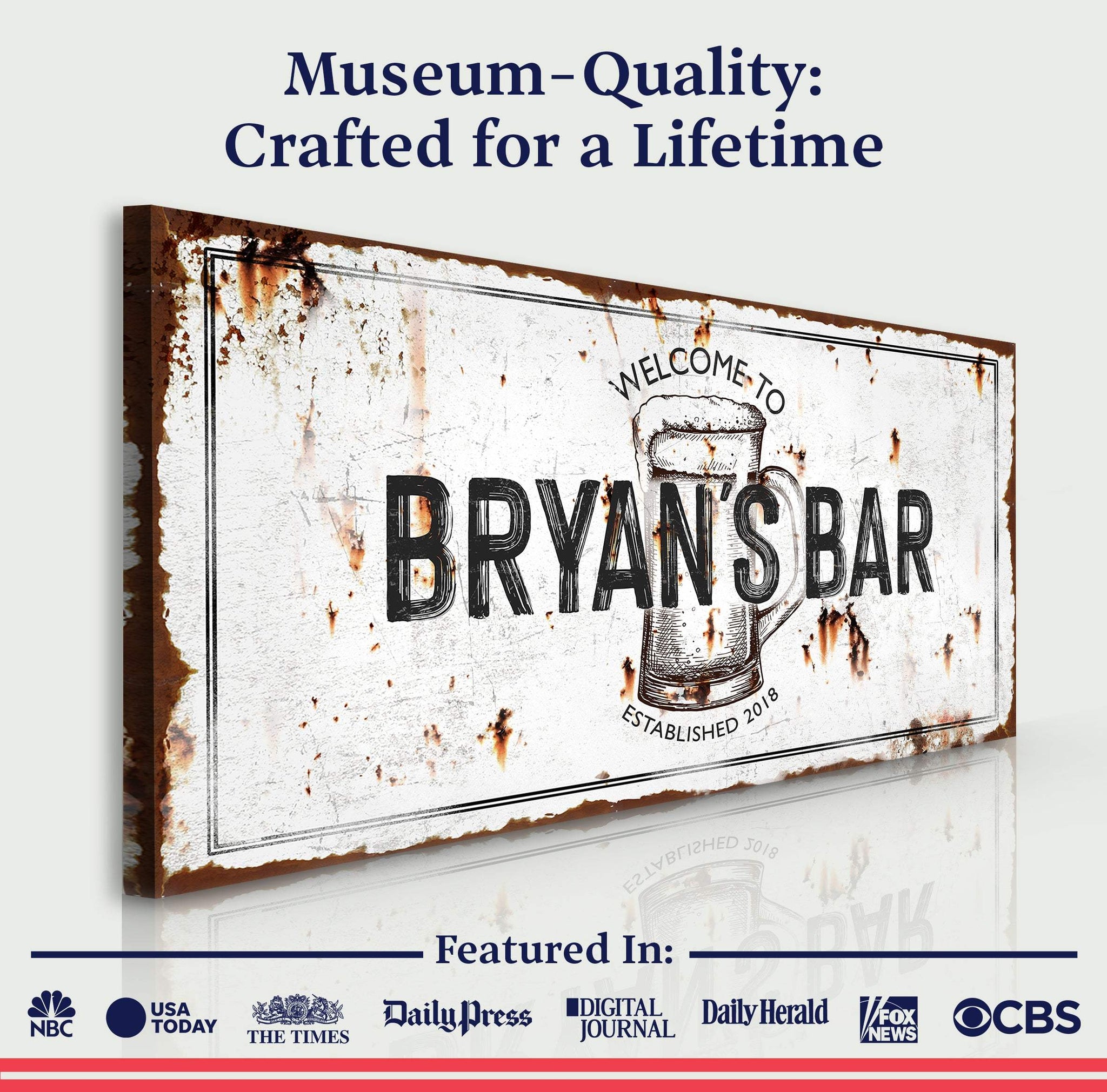 Beer Barrel Bar Sign II - Tailored Canvases - Flyclothing LLC