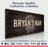 Beer Barrel Bar Sign: Custom Bar Signs for Home Bar – Ideal Man Cave Wall Decor & Perfect Gift for Him - Tailored Canvases - Flyclothing LLC