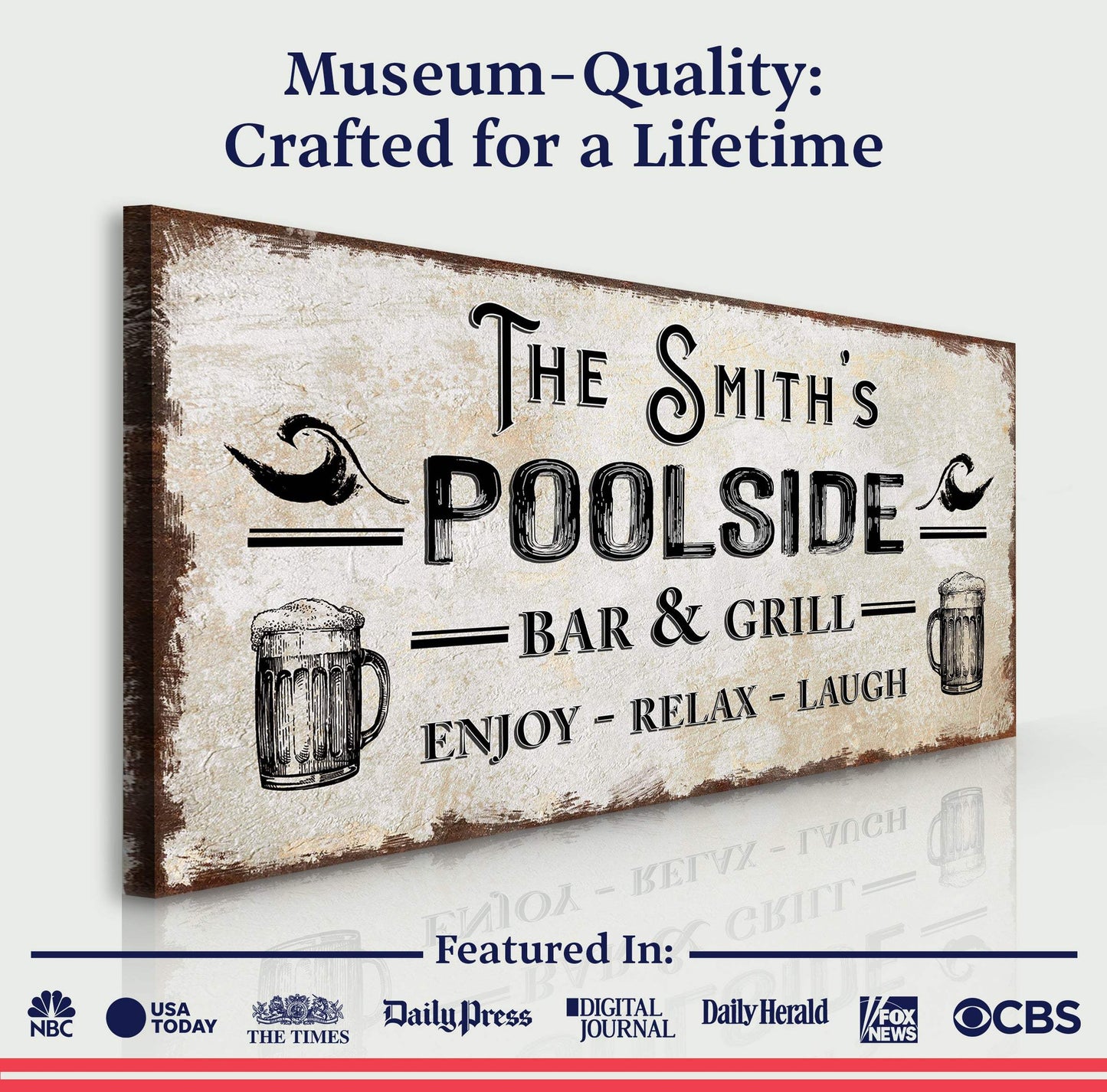 Personalized Poolside Bar And Grill Sign - Tailored Canvases - Flyclothing LLC