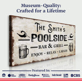 Personalized Poolside Bar And Grill Sign - Tailored Canvases - Flyclothing LLC