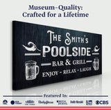 Personalized Poolside Bar And Grill Sign II - Tailored Canvases - Flyclothing LLC