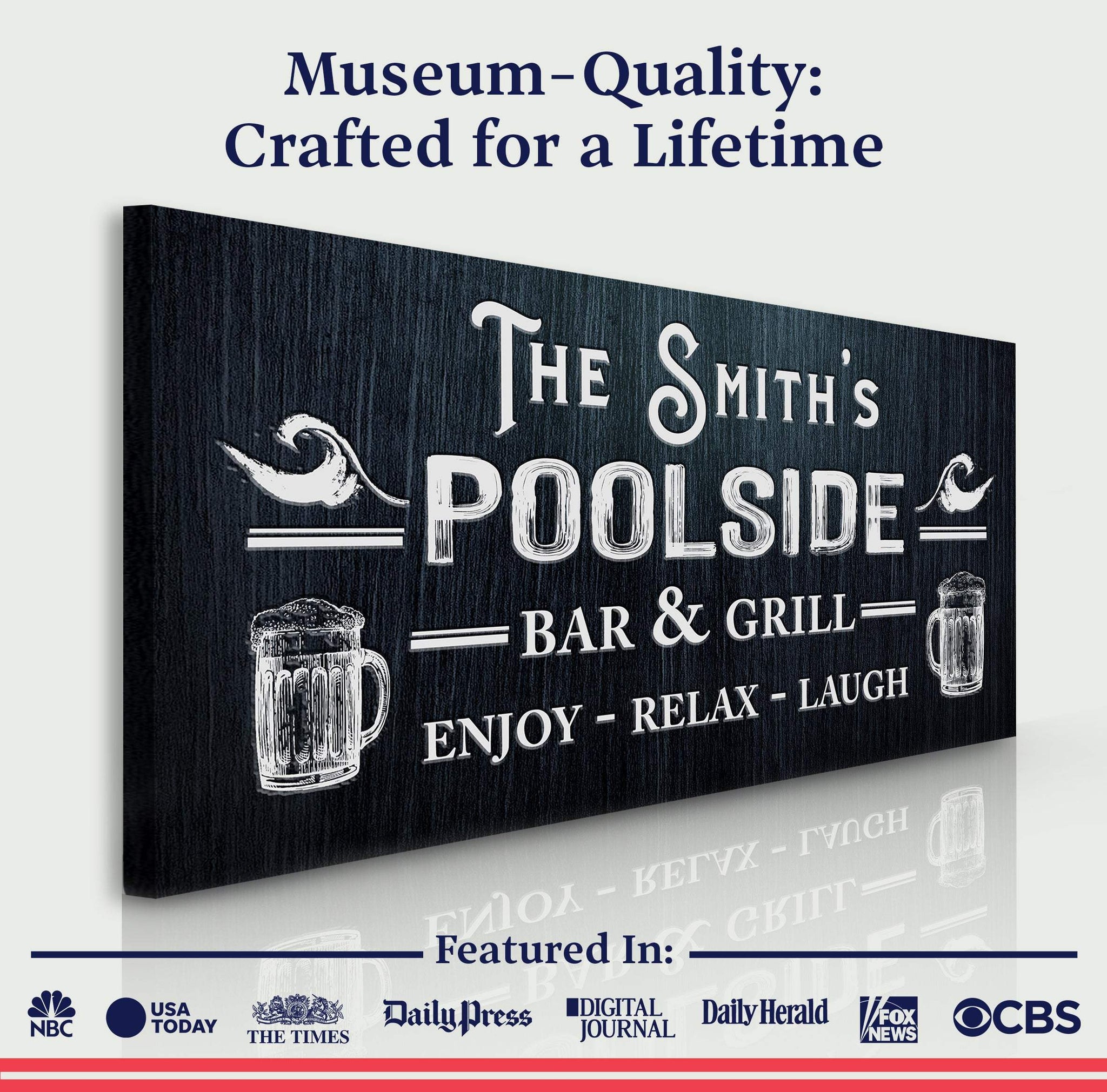 Personalized Poolside Bar And Grill Sign II - Tailored Canvases - Flyclothing LLC