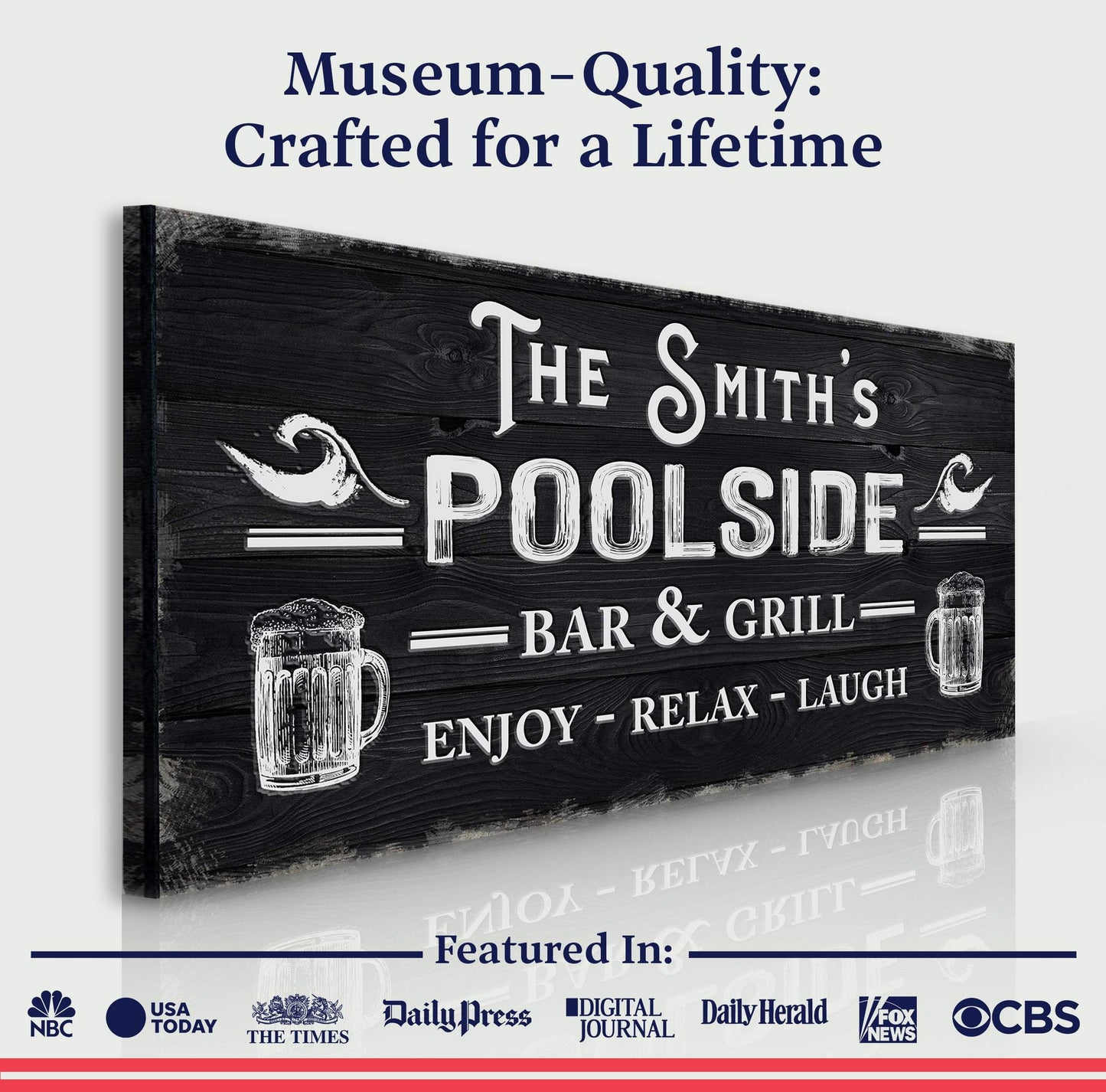Personalized Poolside Bar And Grill Sign III - Tailored Canvases - Flyclothing LLC