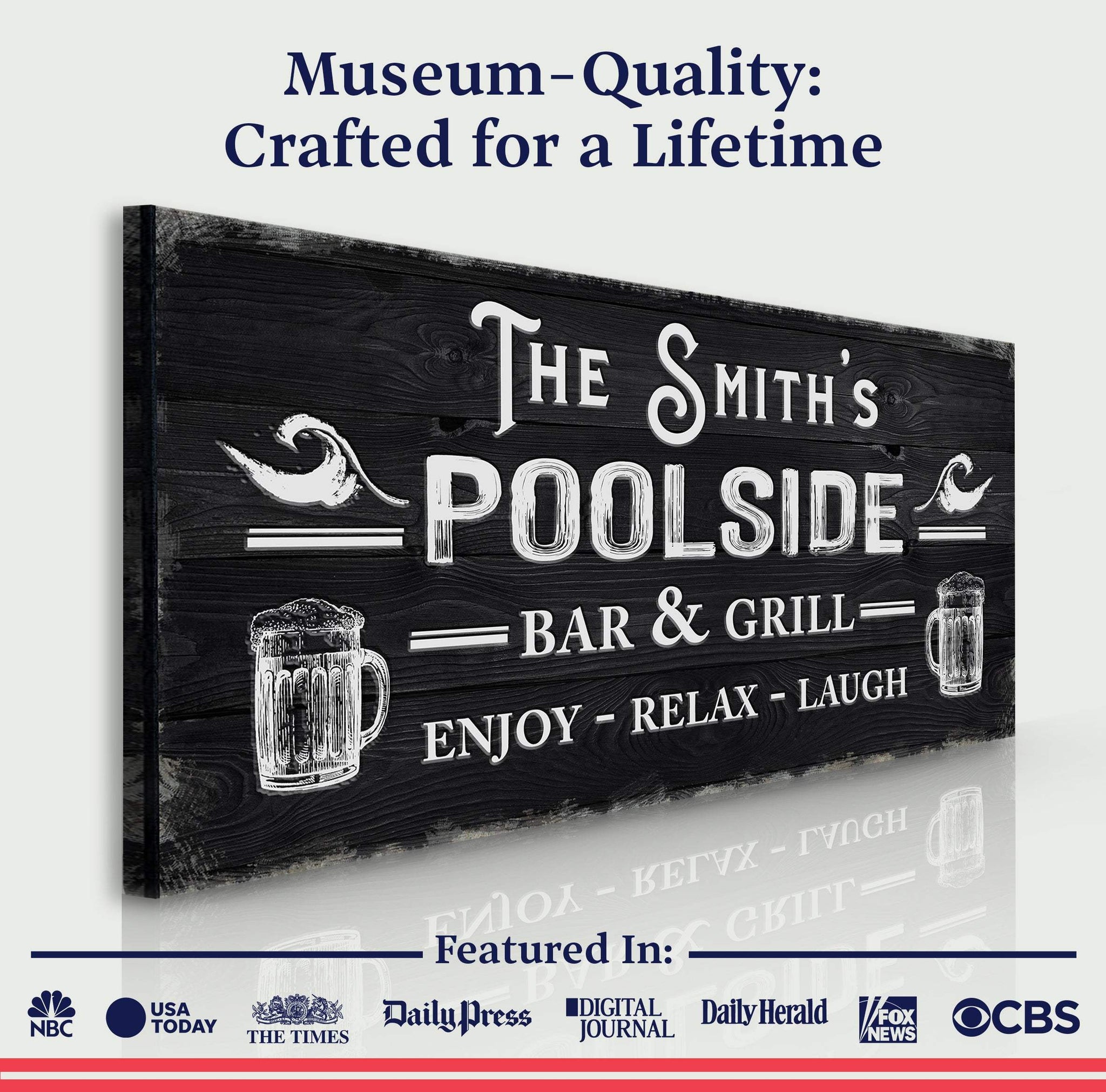 Personalized Poolside Bar And Grill Sign III - Tailored Canvases - Flyclothing LLC