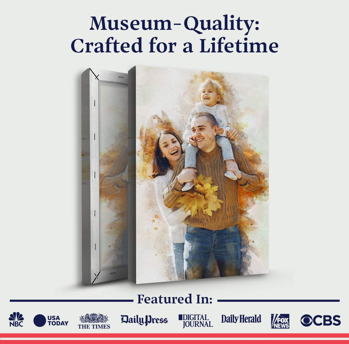 Custom Family Watercolor Portrait - Tailored Canvases - Flyclothing LLC