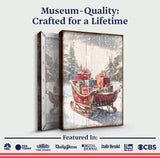 Vintage Christmas Sleigh Sled Wall Art V - Tailored Canvases - Flyclothing LLC
