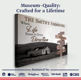 Where Life Points In Every Direction Family Farmhouse Names Sign - Tailored Canvases - Flyclothing LLC