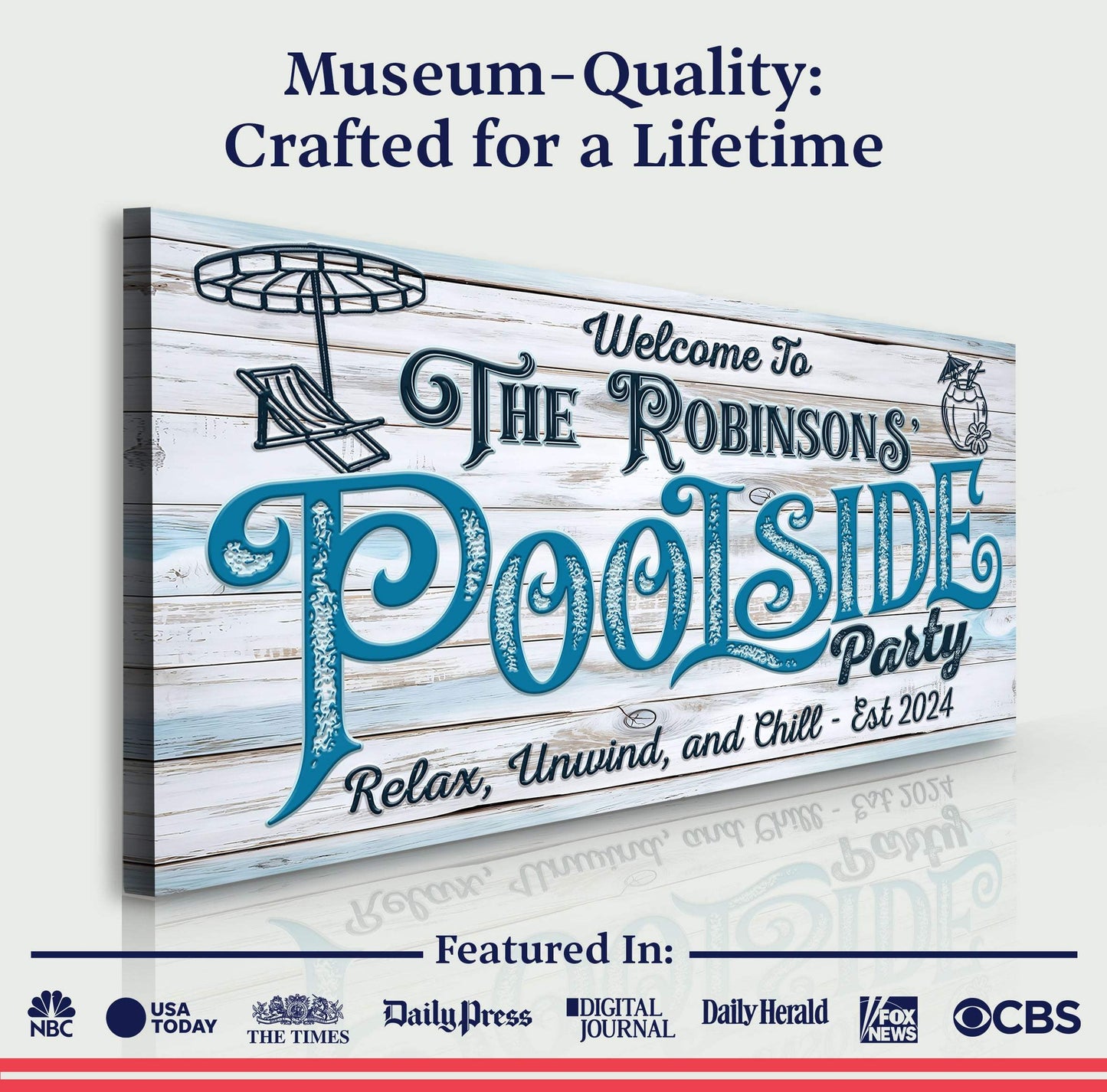 Personalized Pool Party Sign - Tailored Canvases - Flyclothing LLC