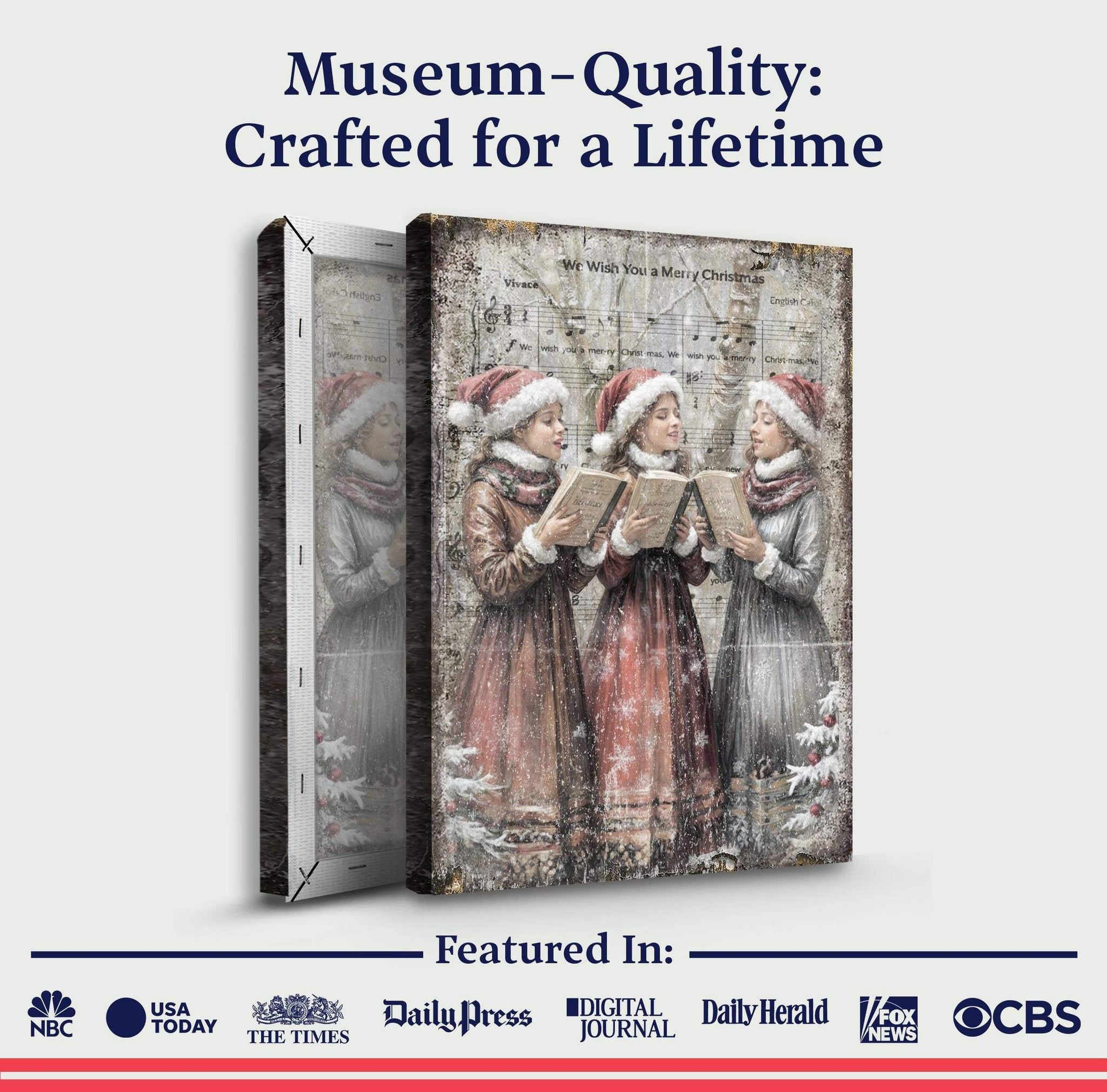 Vintage Christmas Carolers Wall Art - Tailored Canvases - Flyclothing LLC