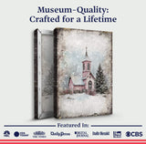 Vintage Church Christmas Wall Art - Tailored Canvases - Flyclothing LLC