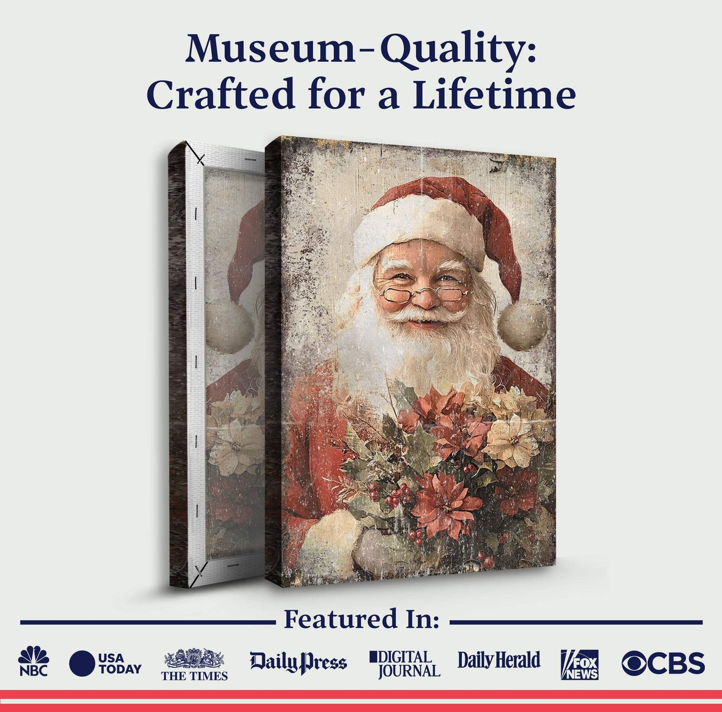 Vintage Christmas Santa Claus Wall Art - Tailored Canvases - Flyclothing LLC